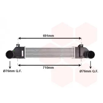 Intercooler, échangeur VAN WEZEL 30004353