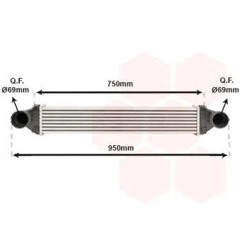 Intercooler, échangeur VAN WEZEL 30004368