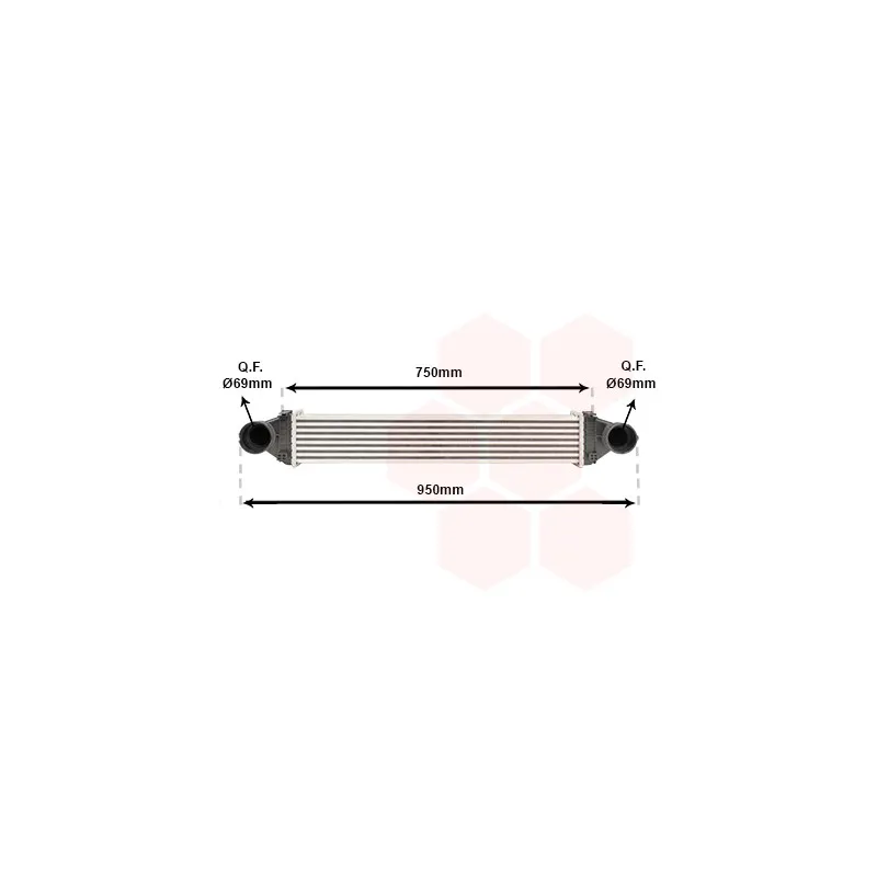 Intercooler, échangeur VAN WEZEL 30004368