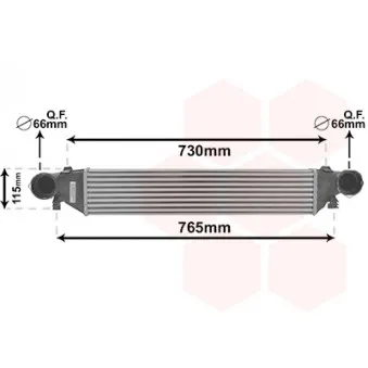 Intercooler, échangeur VAN WEZEL 30004380