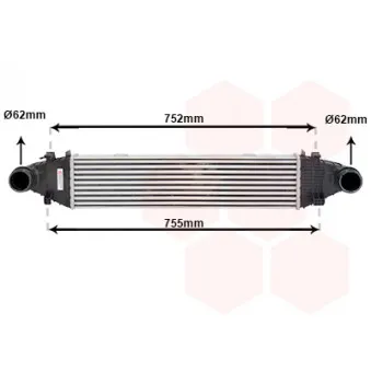 Intercooler, échangeur VAN WEZEL 30004525
