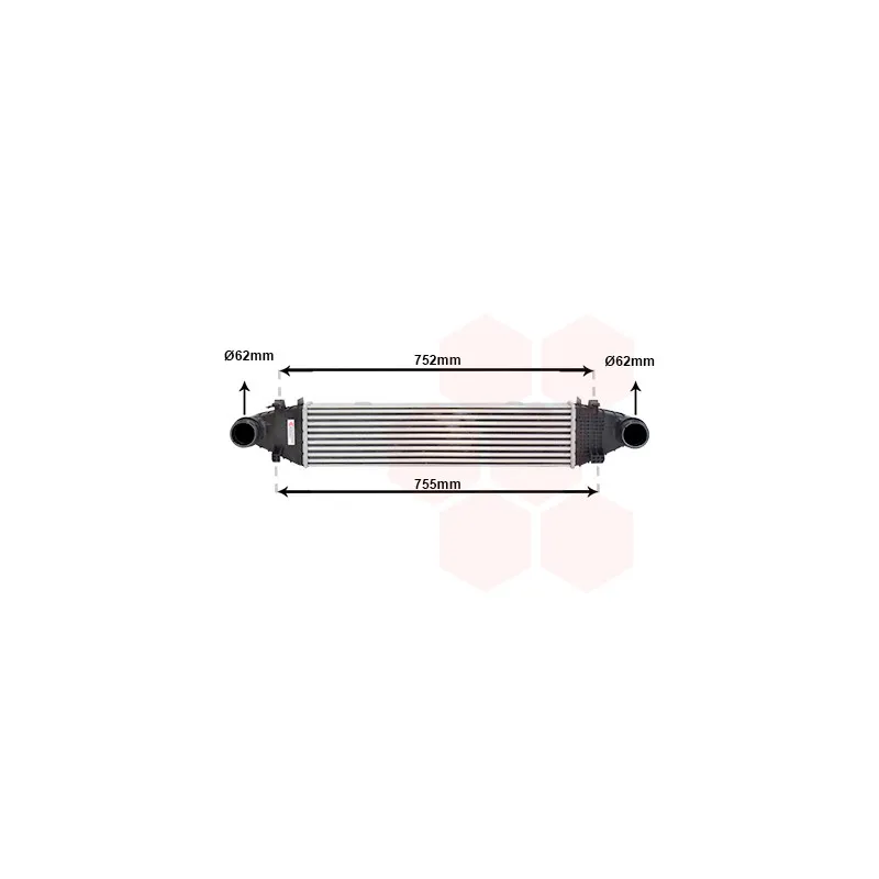 Intercooler, échangeur VAN WEZEL 30004525