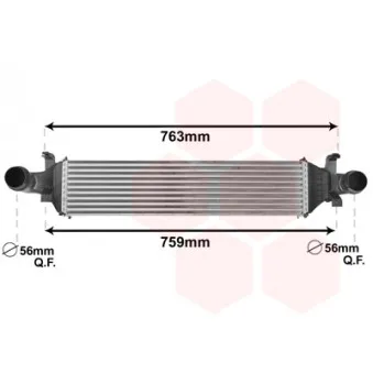 Intercooler, échangeur VAN WEZEL 30004658
