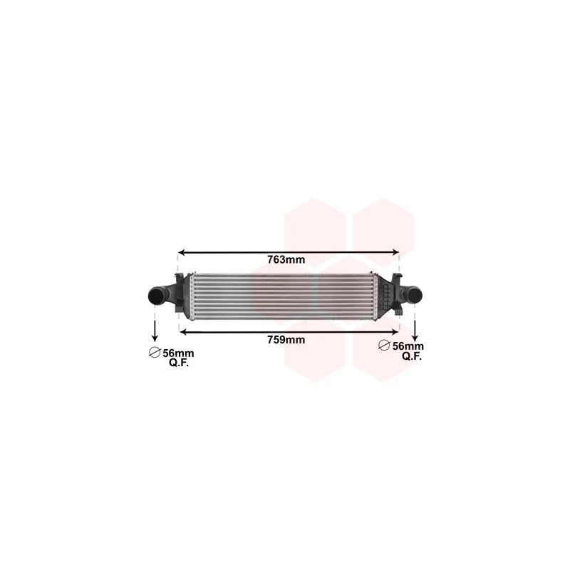 Intercooler, échangeur VAN WEZEL 30004659