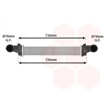 Intercooler, échangeur VAN WEZEL 30004726