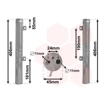 Filtre déshydratant, climatisation VAN WEZEL 3000D090