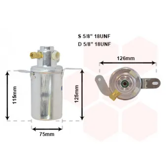 Filtre déshydratant, climatisation VAN WEZEL 3000D267