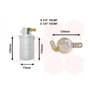 Filtre déshydratant, climatisation VAN WEZEL 3000D373