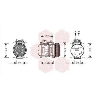 Compresseur, climatisation VAN WEZEL 3000K054