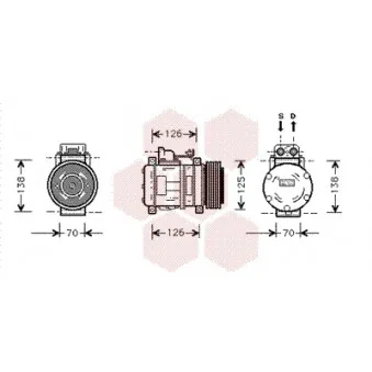 Compresseur, climatisation VAN WEZEL 3000K057