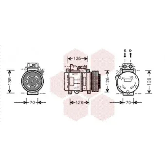 Compresseur, climatisation VAN WEZEL 3000K084