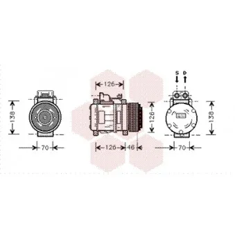 Compresseur, climatisation VAN WEZEL 3000K097