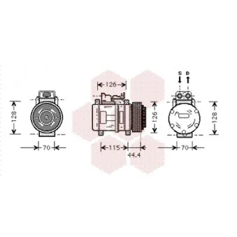 Compresseur, climatisation VAN WEZEL 3000K116