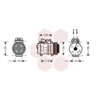Compresseur, climatisation VAN WEZEL 3000K274