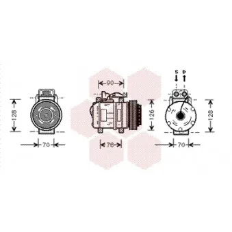 Compresseur, climatisation VAN WEZEL 3000K275