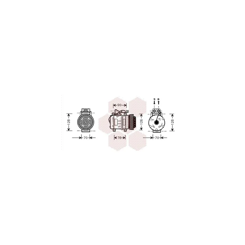 Compresseur, climatisation VAN WEZEL 3000K275