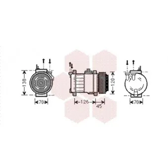 Compresseur, climatisation VAN WEZEL 3000K276