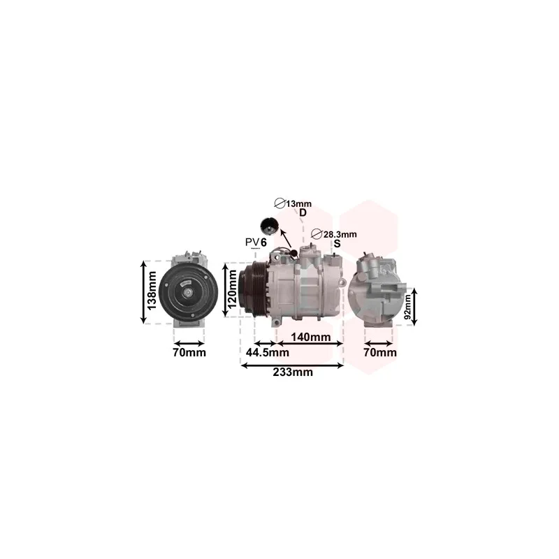 Compresseur, climatisation VAN WEZEL 3000K277