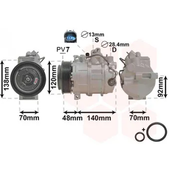 Compresseur, climatisation VAN WEZEL 3000K393