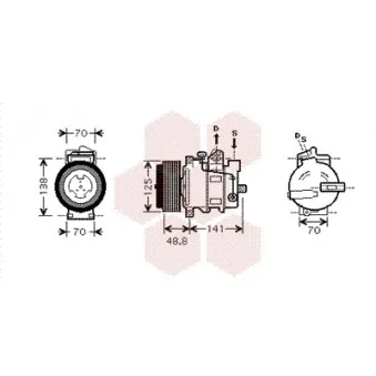Compresseur, climatisation VAN WEZEL 3000K426