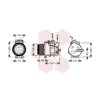 Compresseur, climatisation VAN WEZEL 3000K428