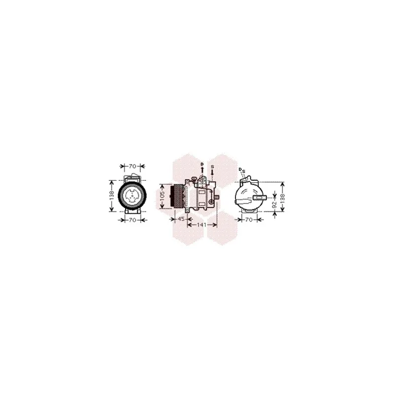 Compresseur, climatisation VAN WEZEL 3000K428
