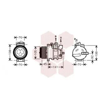 Compresseur, climatisation VAN WEZEL 3000K430