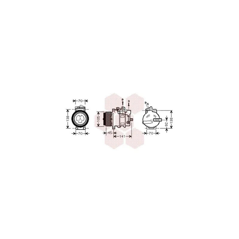 Compresseur, climatisation VAN WEZEL 3000K430