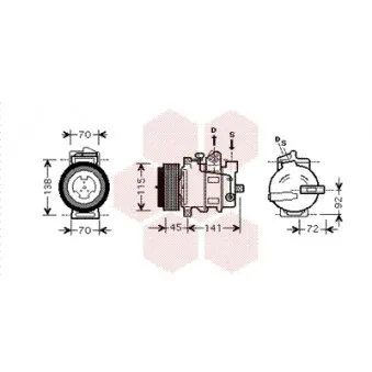 Compresseur, climatisation VAN WEZEL 3000K439