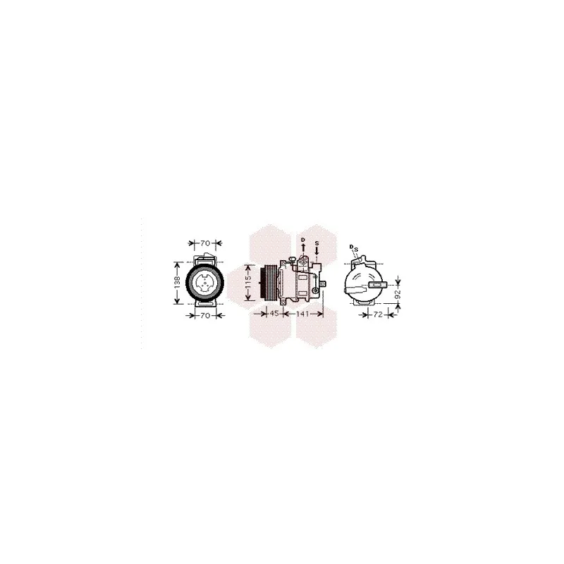 Compresseur, climatisation VAN WEZEL 3000K439