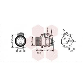 Compresseur, climatisation VAN WEZEL 3000K476