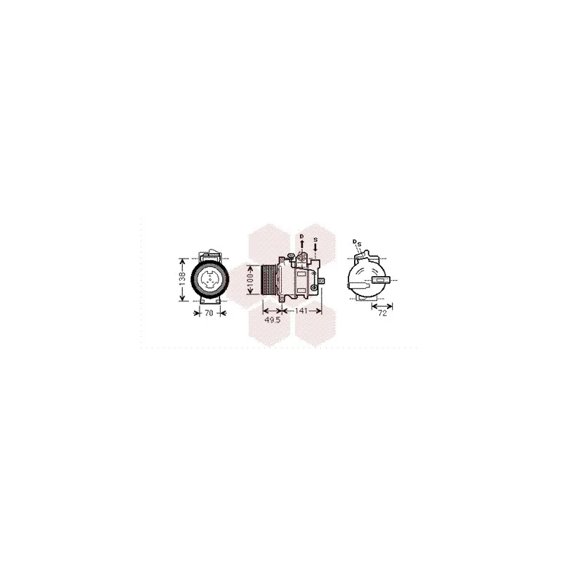 Compresseur, climatisation VAN WEZEL 3000K476