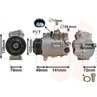 Compresseur, climatisation VAN WEZEL 3000K560