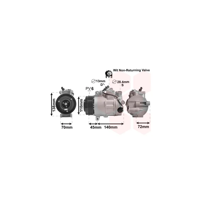 Compresseur, climatisation VAN WEZEL 3000K568