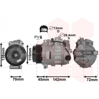 Compresseur, climatisation VAN WEZEL 3000K586