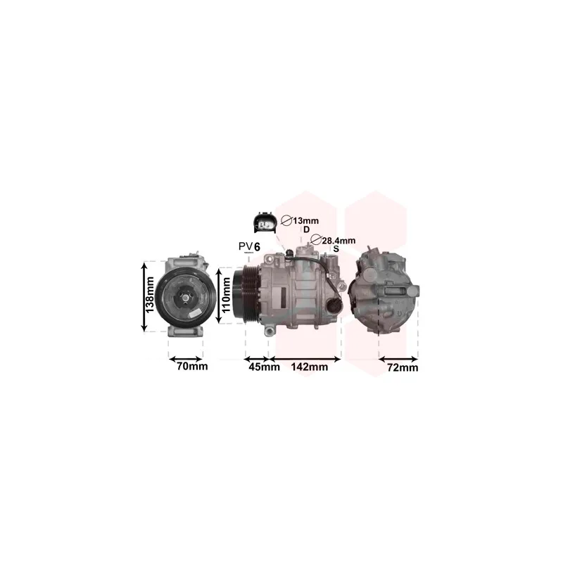 Compresseur, climatisation VAN WEZEL 3000K586