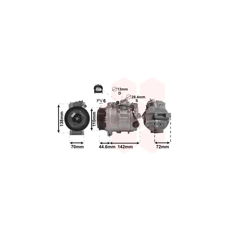 Compresseur, climatisation VAN WEZEL 3000K611