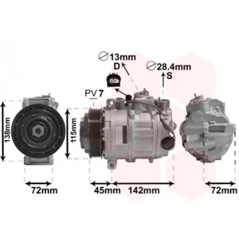 Compresseur, climatisation VAN WEZEL 3000K635