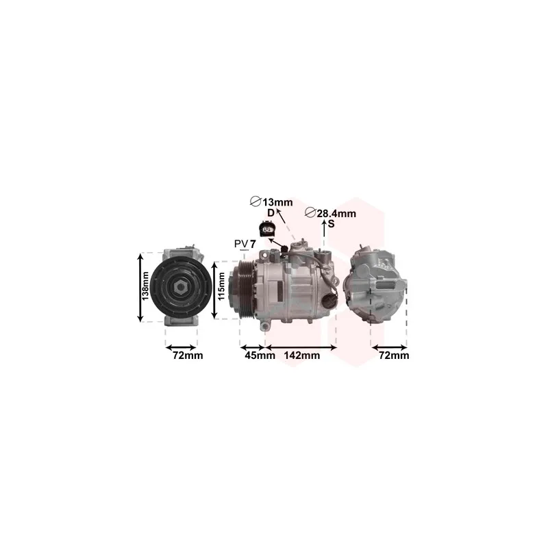 Compresseur, climatisation VAN WEZEL 3000K635