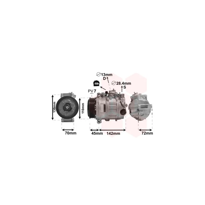 Compresseur, climatisation VAN WEZEL 3000K636
