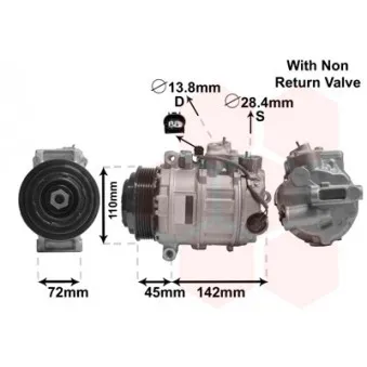 Compresseur, climatisation VAN WEZEL 3000K637