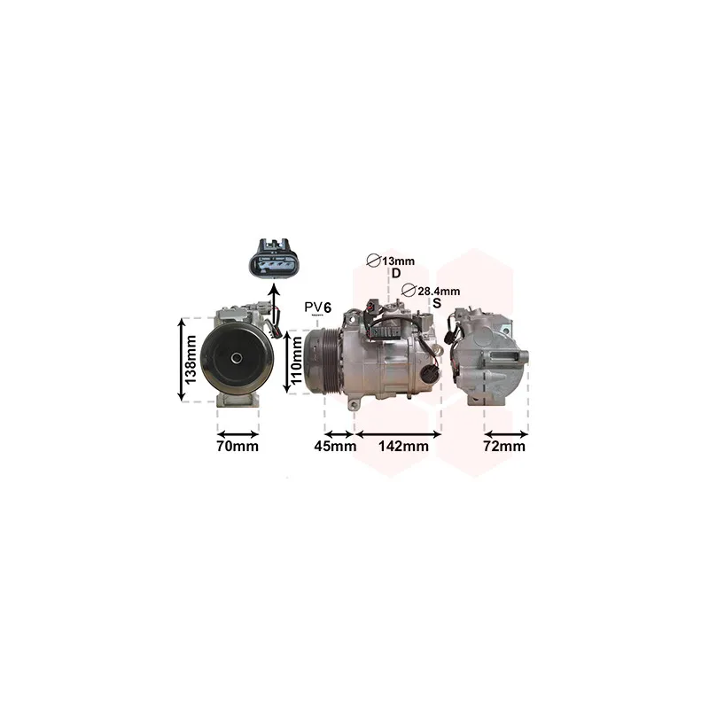 Compresseur, climatisation VAN WEZEL 3000K682