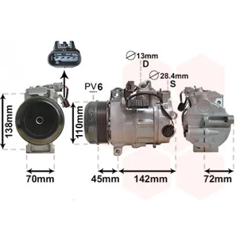 Compresseur, climatisation VAN WEZEL 3000K683
