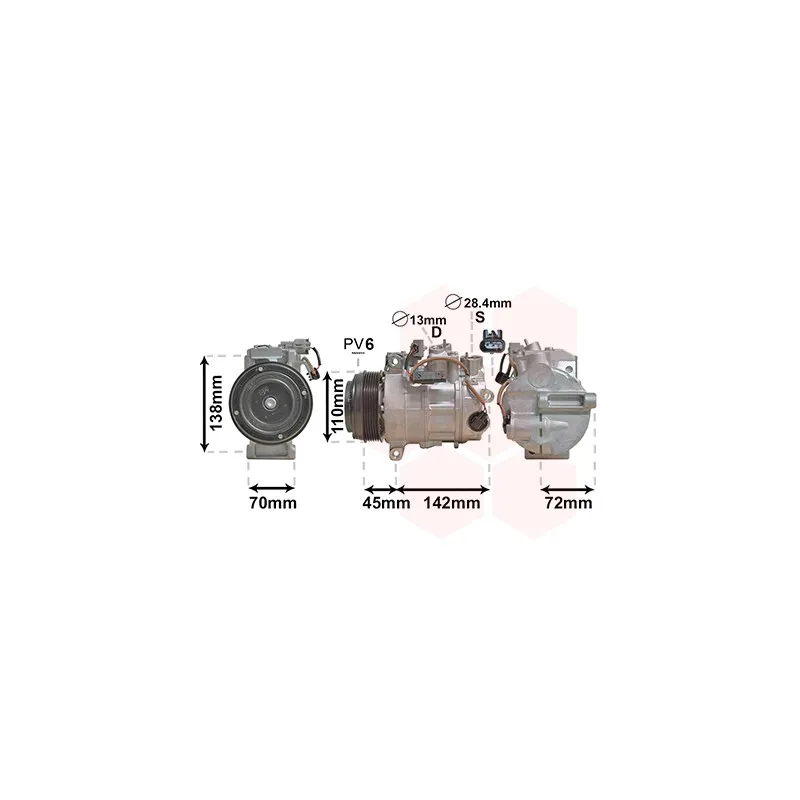 Compresseur, climatisation VAN WEZEL 3000K697