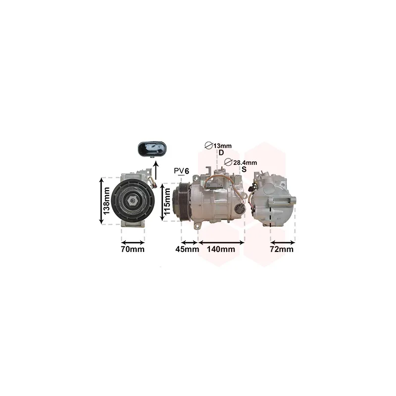 Compresseur, climatisation VAN WEZEL 3000K710