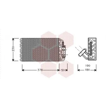 Évaporateur climatisation VAN WEZEL 3000V001