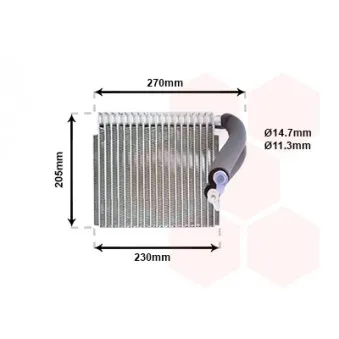 Évaporateur climatisation VAN WEZEL 3000V051