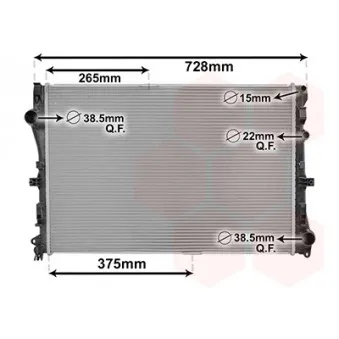 Radiateur, refroidissement du moteur VAN WEZEL 30012702