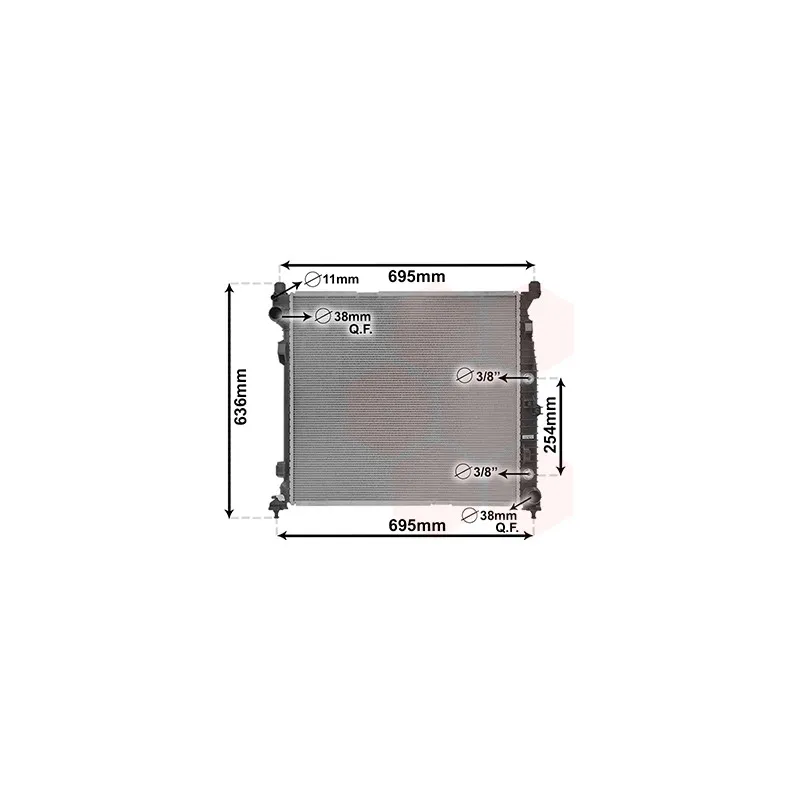 Radiateur, refroidissement du moteur VAN WEZEL 30012704