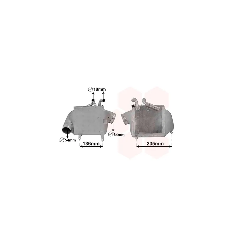 Intercooler, échangeur VAN WEZEL 30014702
